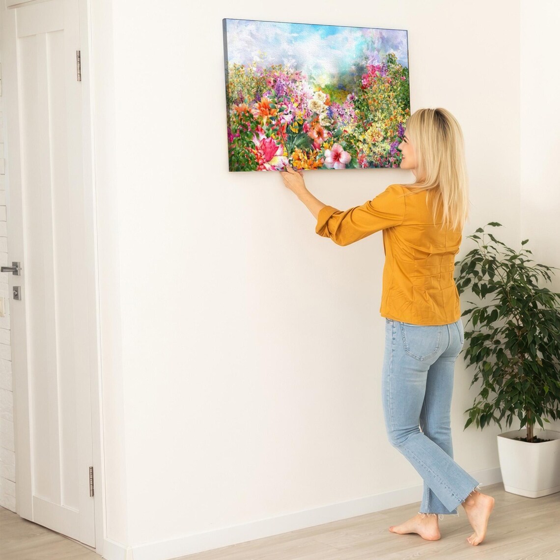 Vibrant Wildflower Meadow in a Soft Dreamy Watercolor Style Poster - Image 5