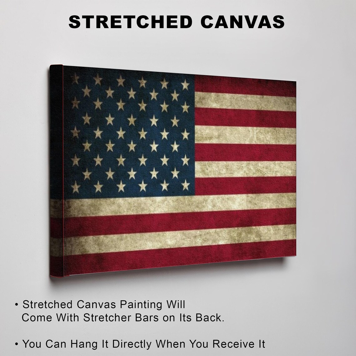 Distressed Vintage American Flag Rustic Patriotic Americana Poster - Image 3