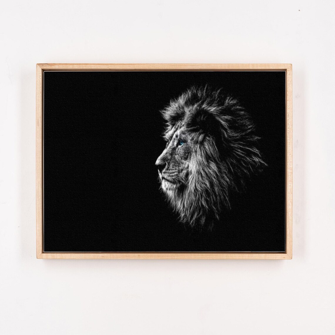Majestic Lion Profile In Monochrome Against Black Photo Poster - Image 4