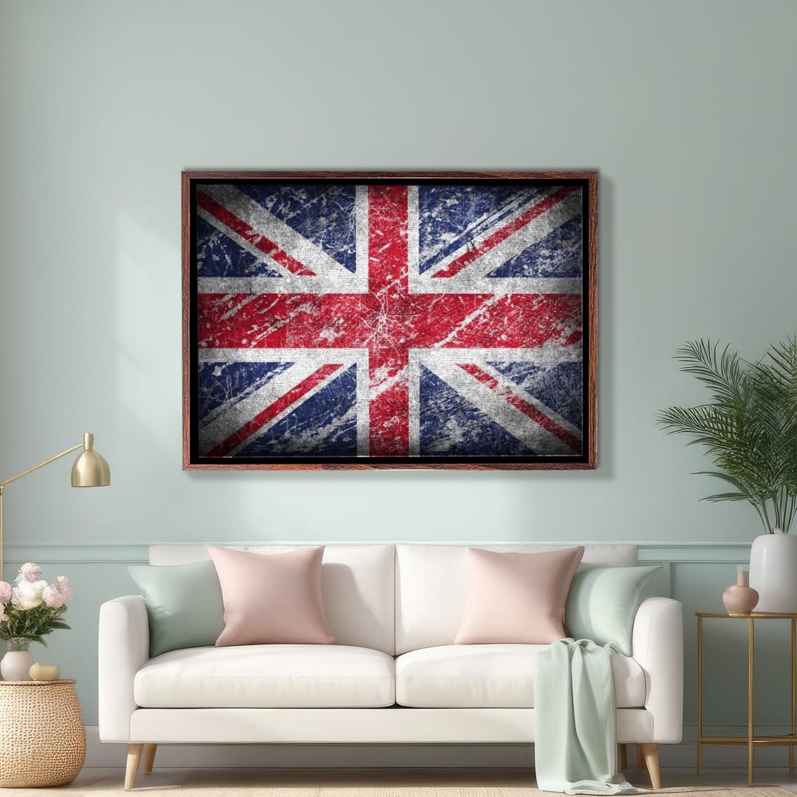 Distressed Vintage Union Jack British Flag with Worn Texture Poster