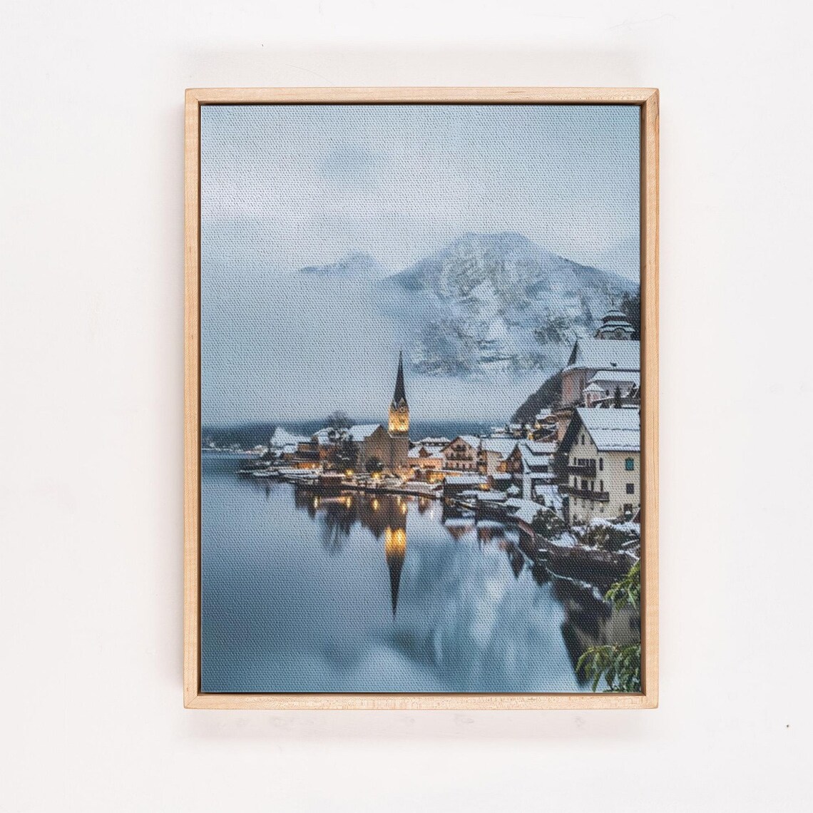 Hallstatt Austria Lakeside Village Winter Scenic Beauty Art Poster - Image 4