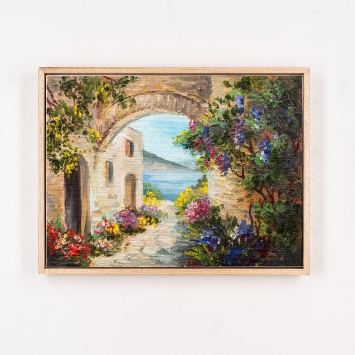 Flowering Stone Archway Overlooking the Mediterranean Sea Poster - Image 4