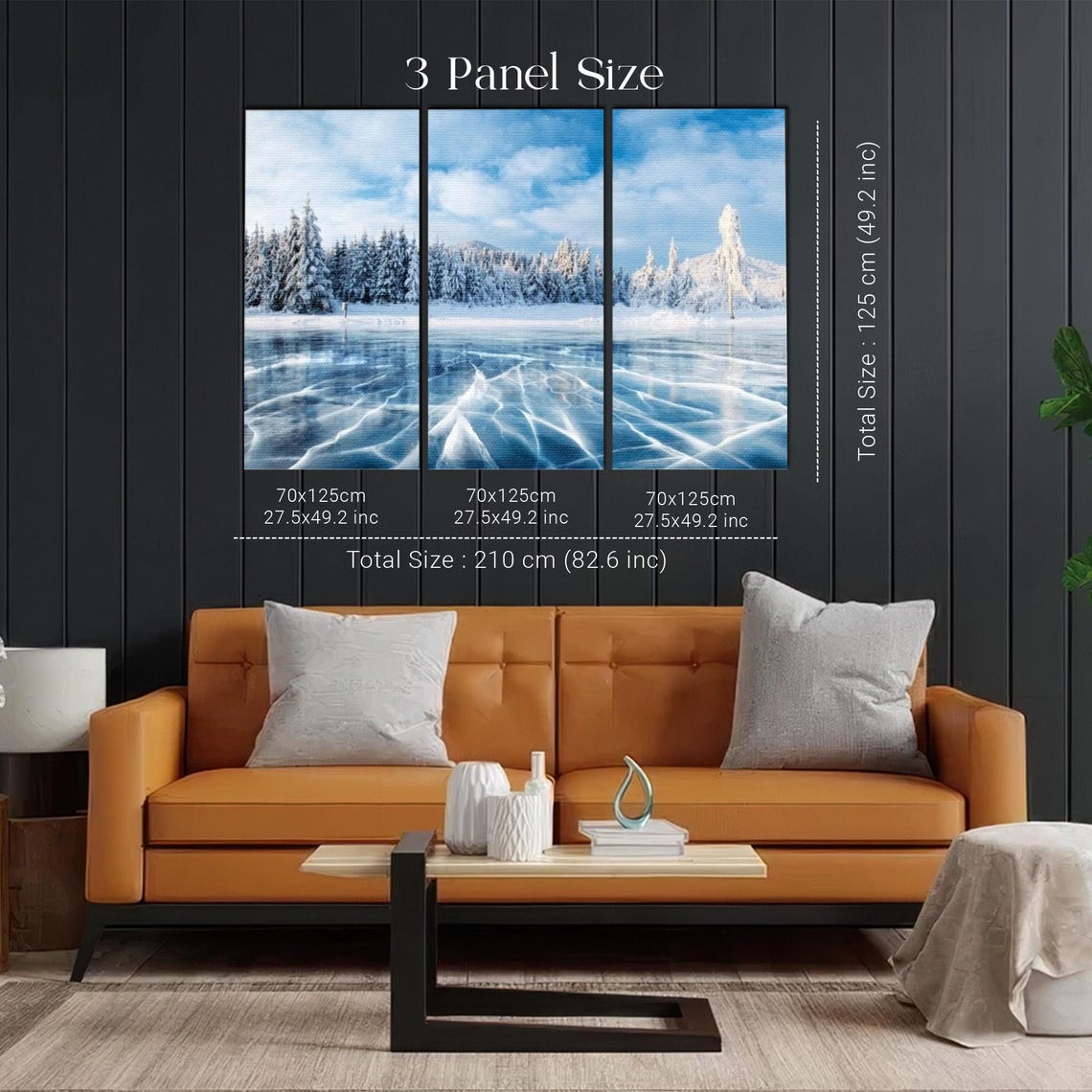 Frozen Blue Ice Lake With Snow Covered Pines Winter Landscape Poster - Image 2
