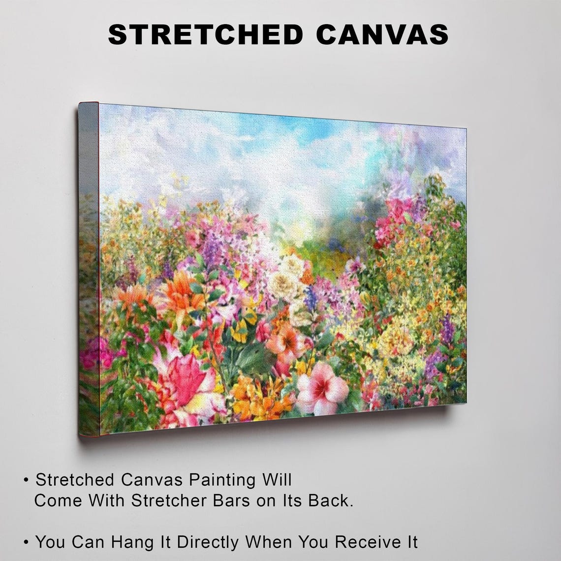 Vibrant Wildflower Meadow in a Soft Dreamy Watercolor Style Poster - Image 3