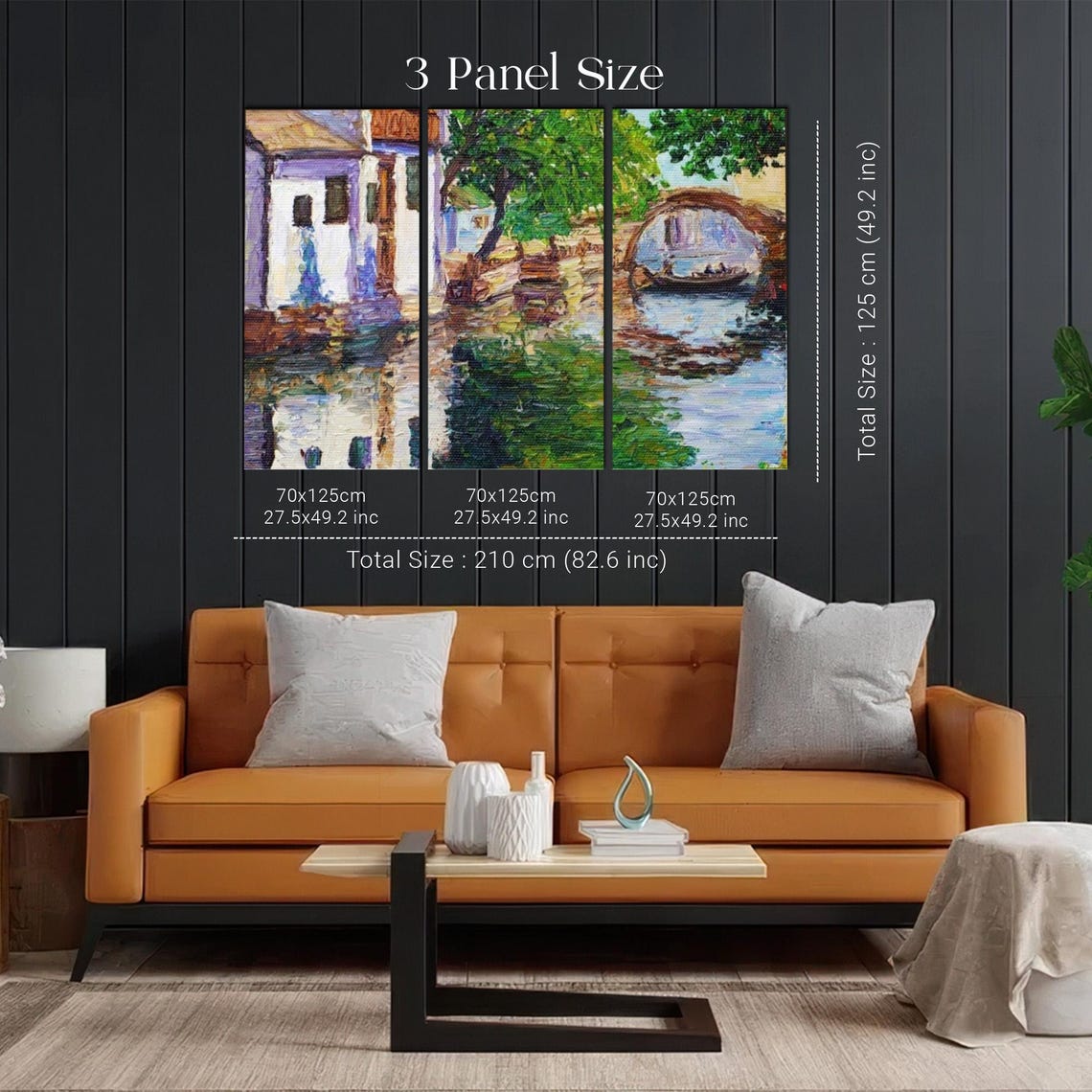 Canal Bridge With Gondola In Impressionist Oil Painting Poster - Image 2