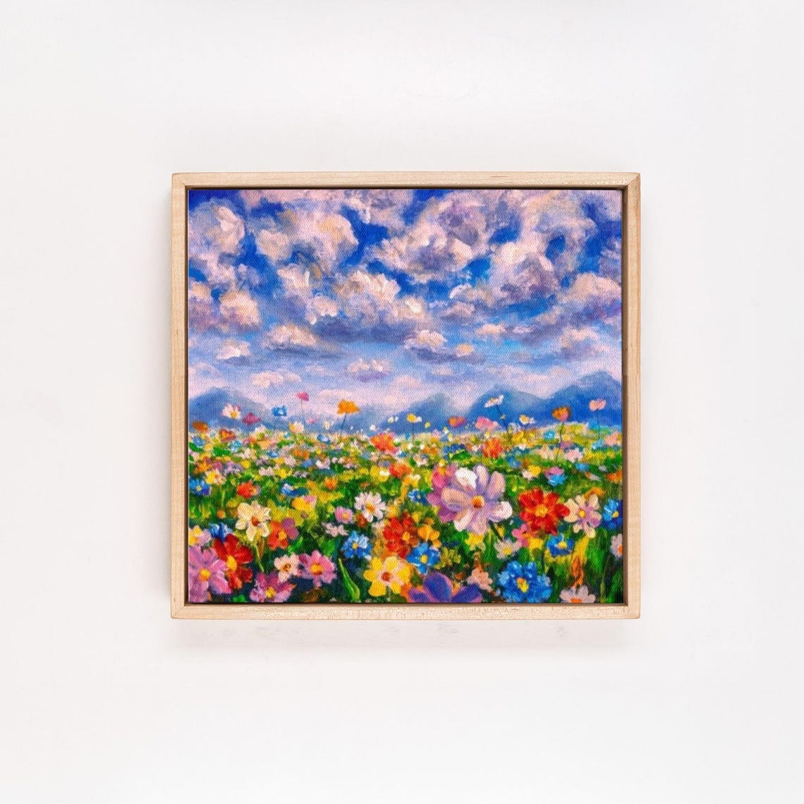 Colorful Wildflower Meadow Under A Dramatic Cloudy Sky Poster - Image 4