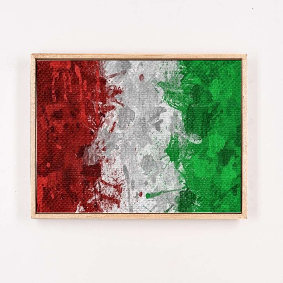 Abstract Paint Splatter Italian Tricolor Flag Decor Art Poster - Image 4