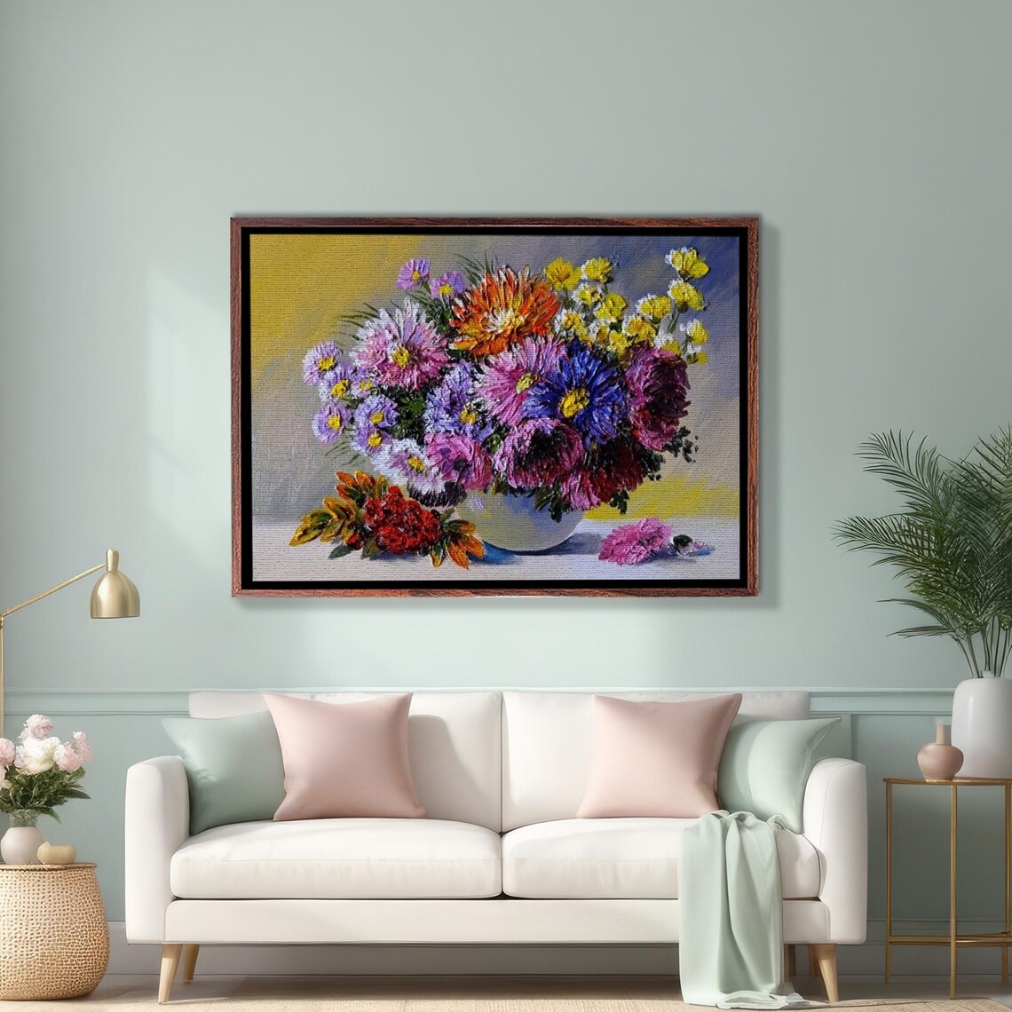 Colorful Flower Bouquet In A Vase Still Life Painting Art Poster