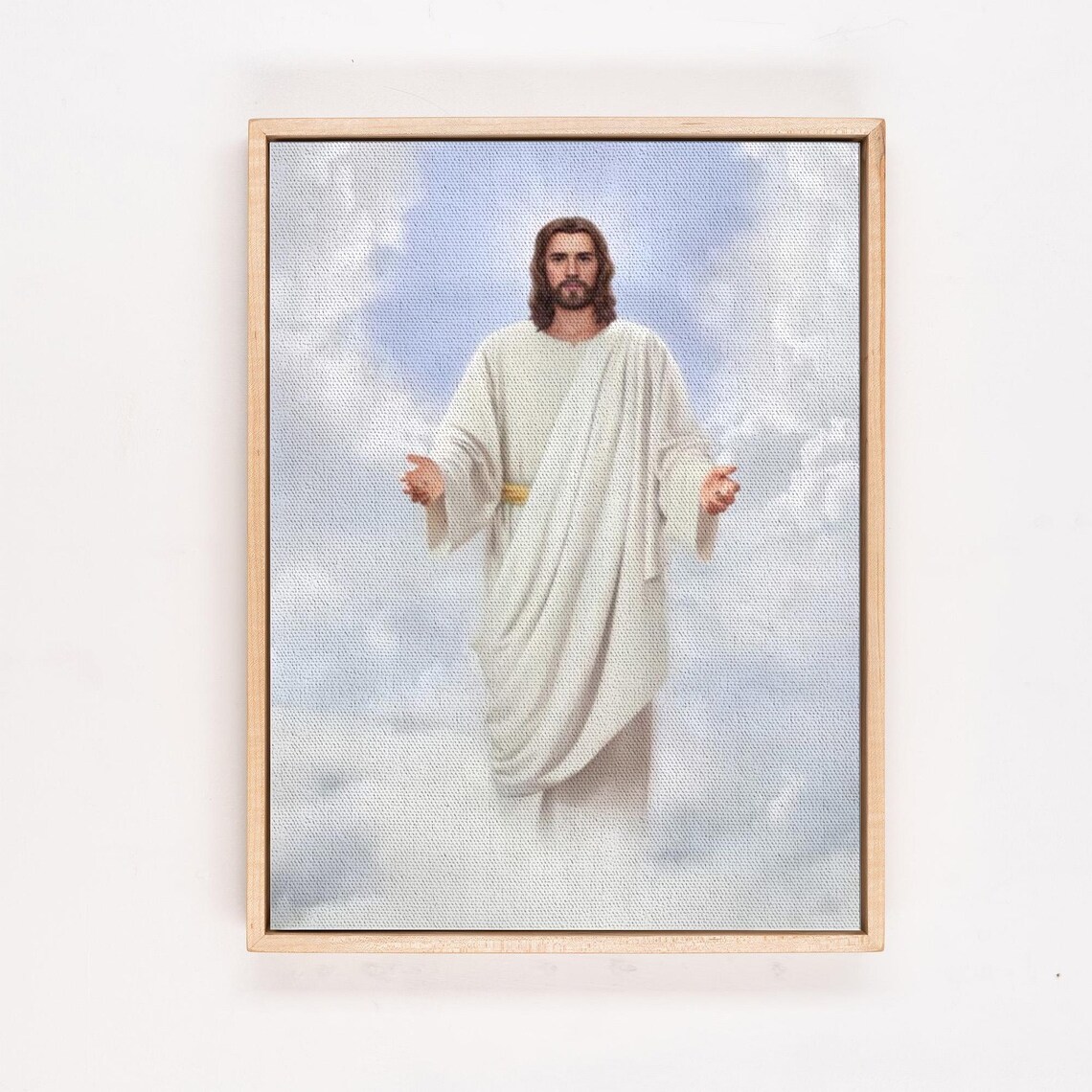 Jesus Christ In White Robes Among The Clouds Faith Art Poster - Image 4