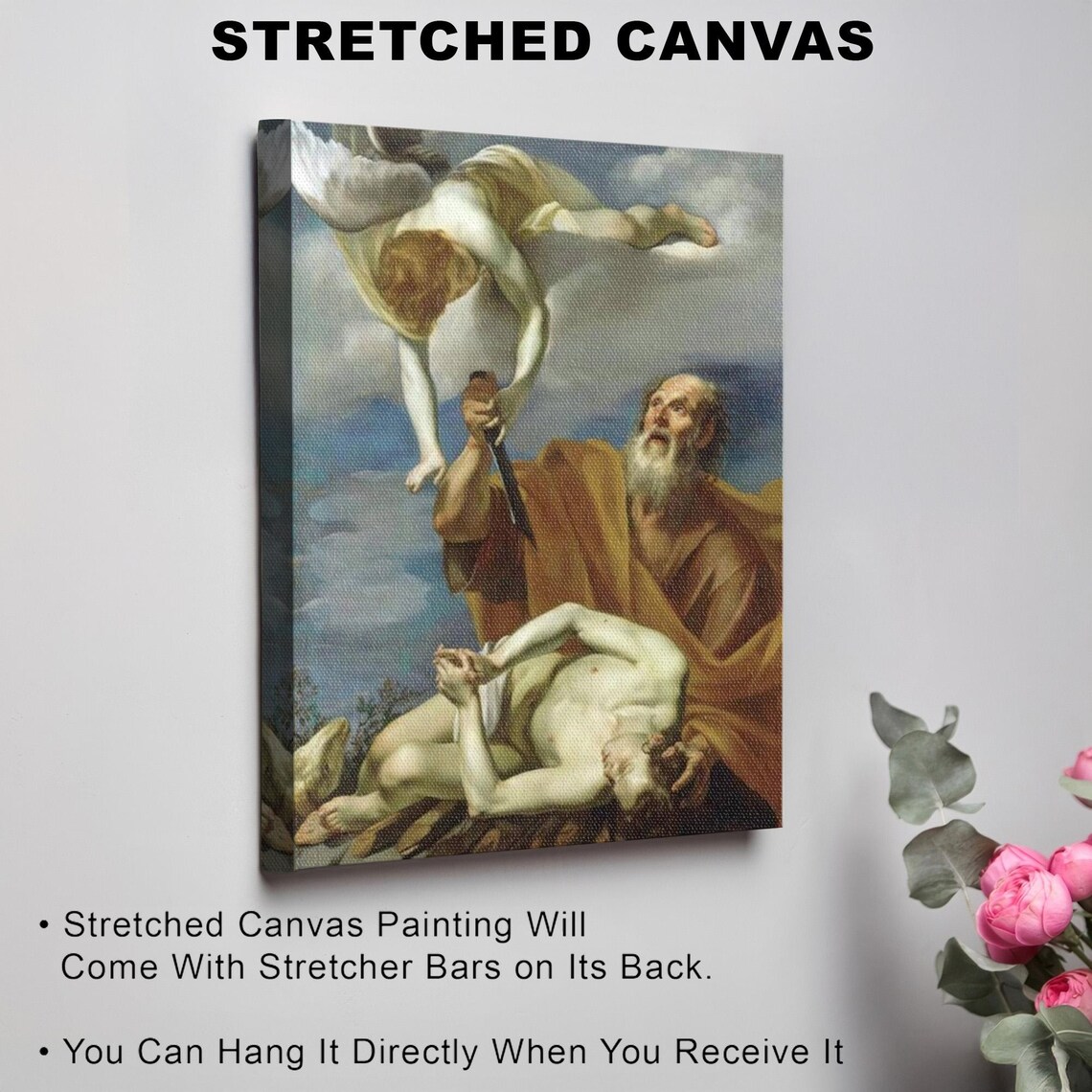 Abrahams Sacrifice of Isaac with Angel Baroque Bible Art Poster - Image 4