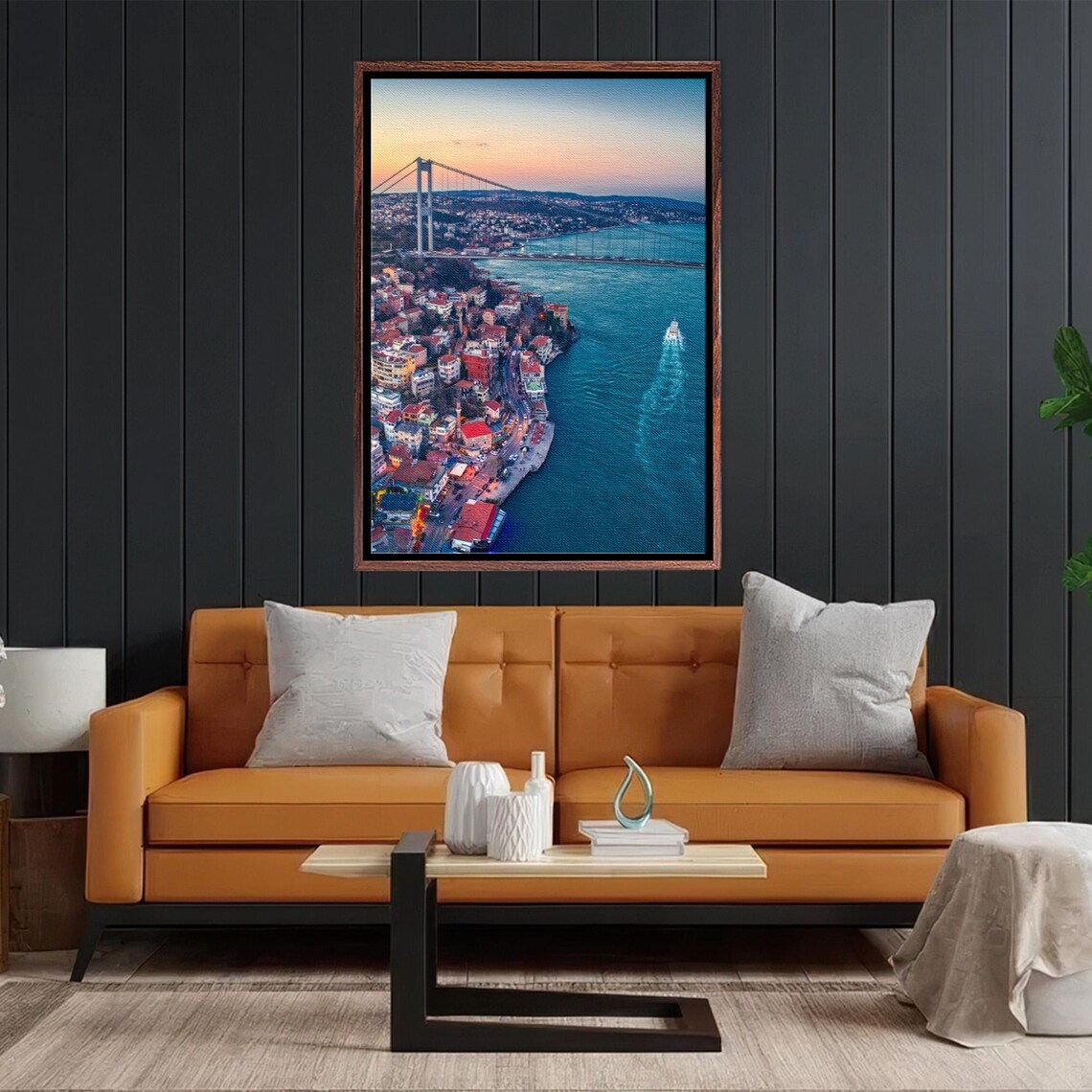 Stunning Bosphorus Strait Aerial View At Sunset Over Istanbul Poster - Image 2