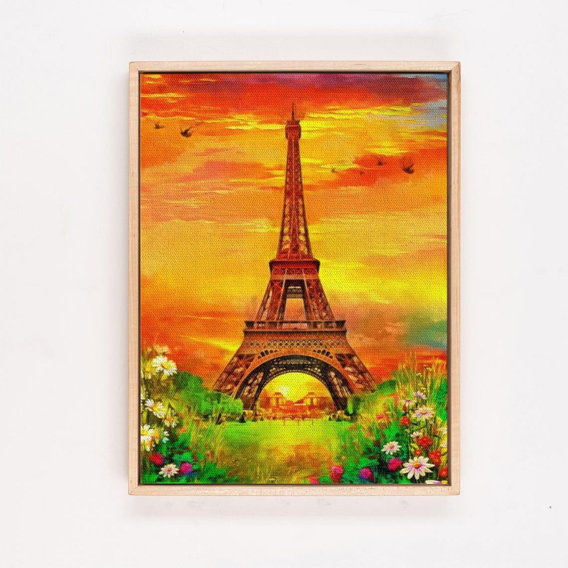 Romantic Eiffel Tower at Sunset Beneath a Fiery Orange Sky Poster - Image 4