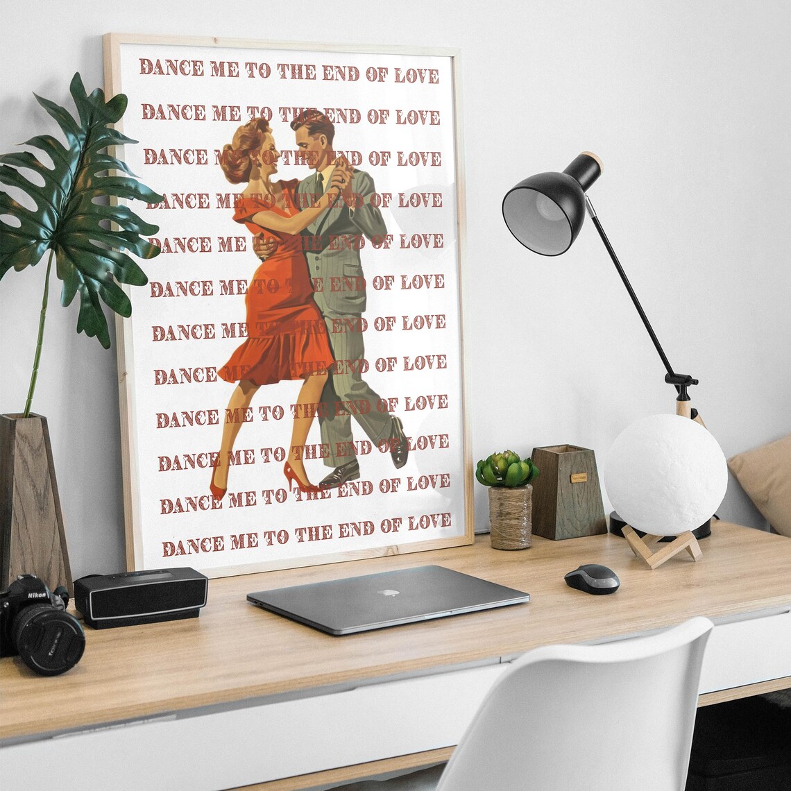 Dance Me to the End of Love Vintage Retro Dancing Couple Wall Art - Image 4
