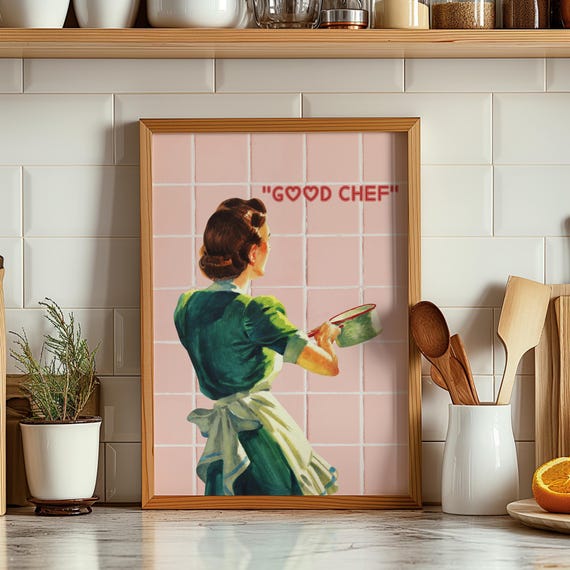 Good Chef Wall Art Retro Kitchen Decor Vintage Kitchen Wall Prints Aesthetic Kitchen Wall Art Bar Kitchen Prints Cute Poster