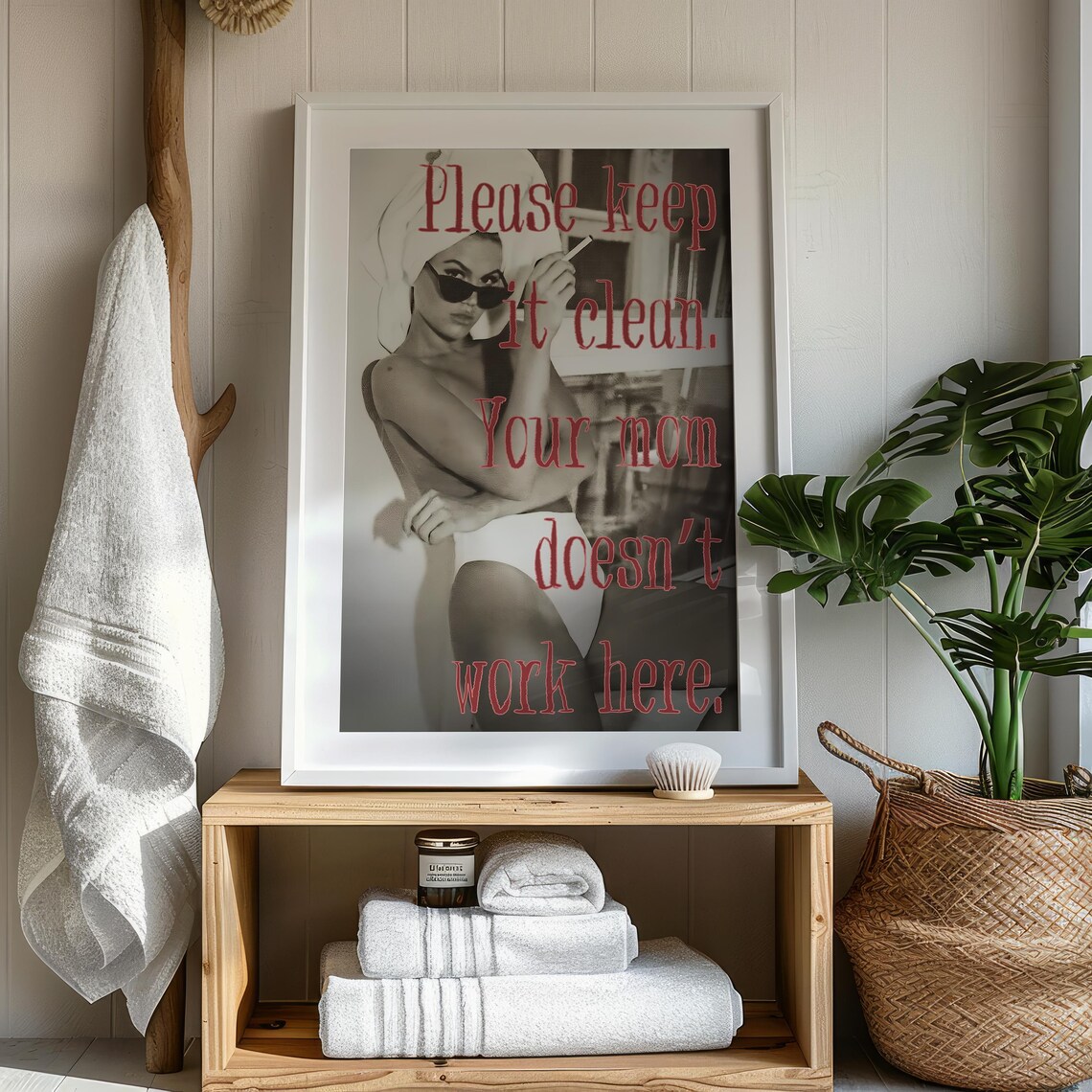Keep It Clean Poster, Sassy Bathroom Decor