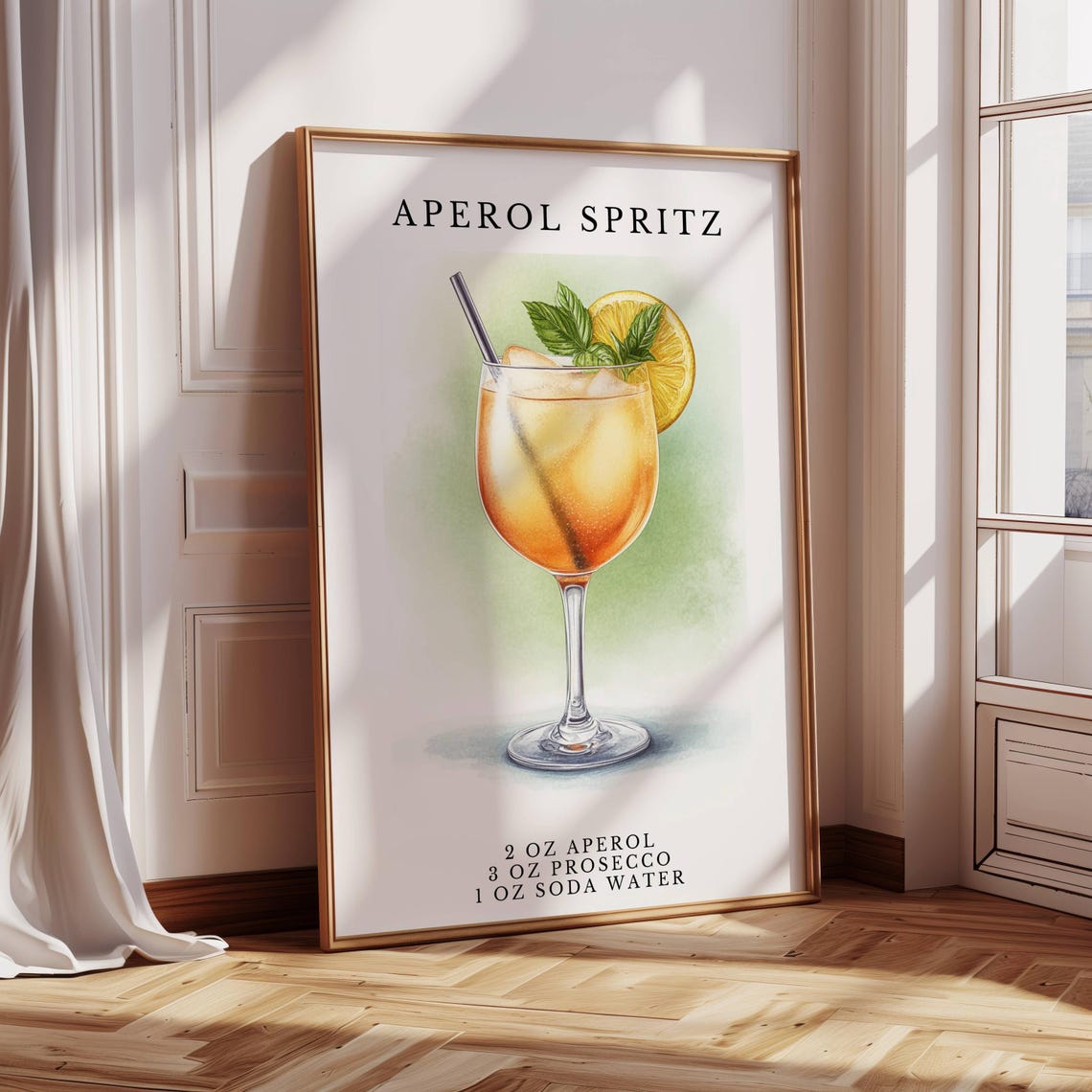 Aperol Spritz Poster, Summer Bar Decor