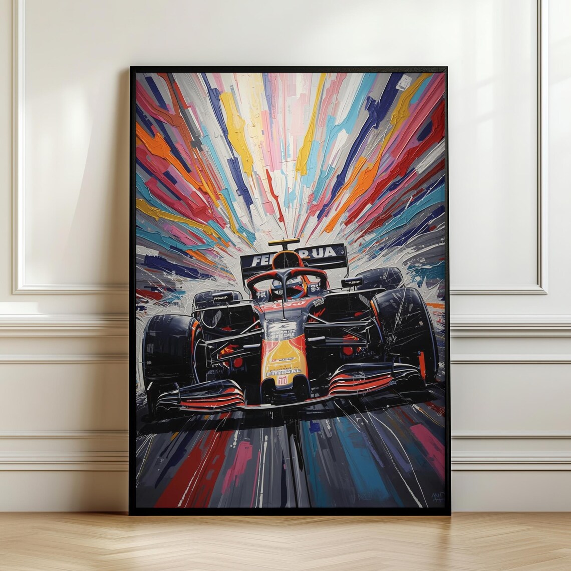 Formula 1 Poster Print, Modern Racing Expressionist