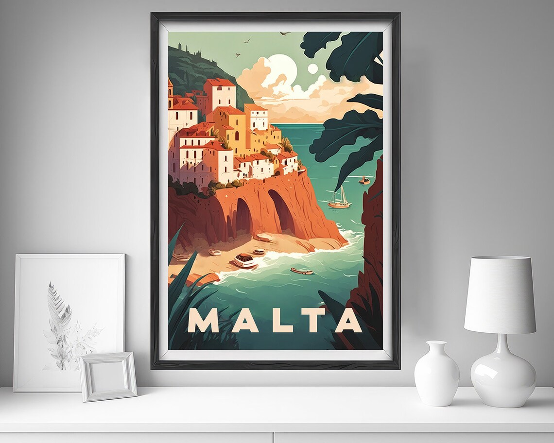 Malta Europe Travel Poster Malta Europe Wall Art Print Malta Europe Malta Painting Malta Illustration Malta Europe Home Decor - Image 4