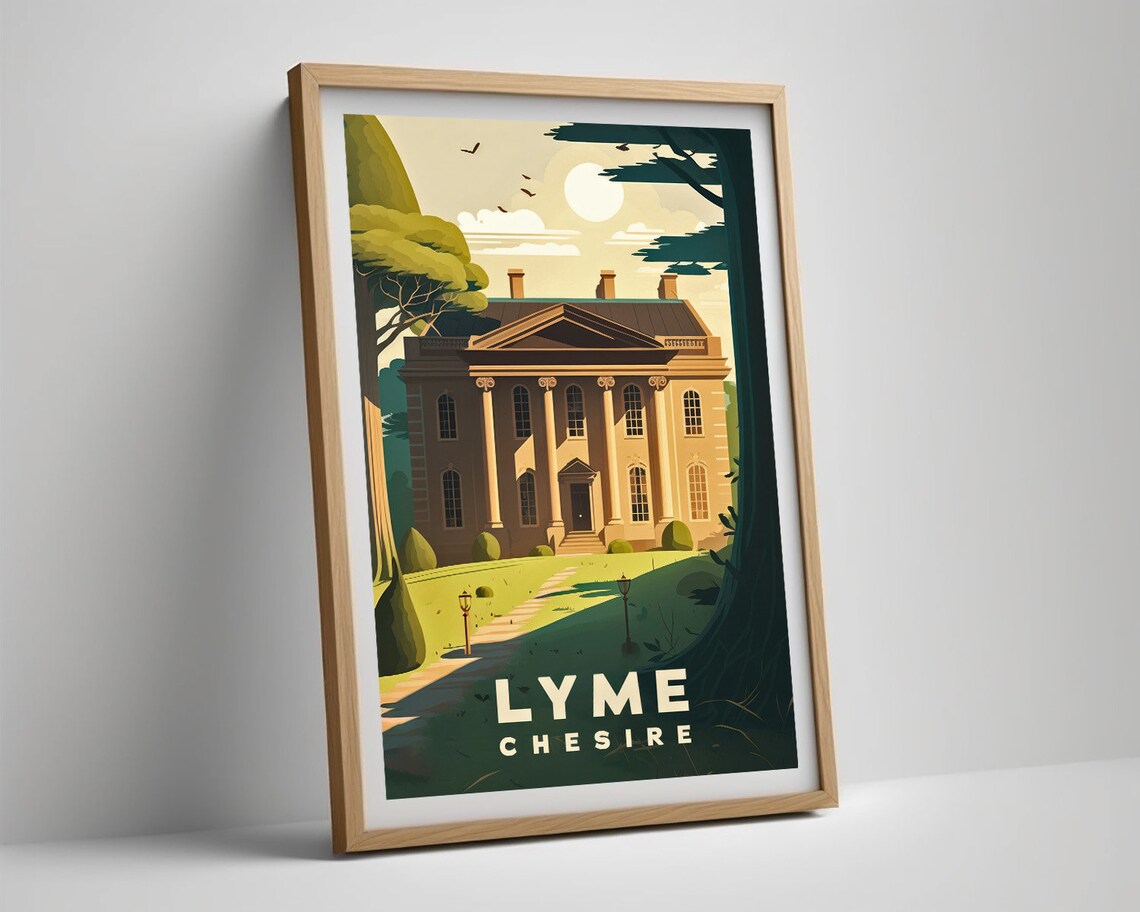 Lyme Cheshire Georgian Country House Vintage England Travel Poster - Image 5