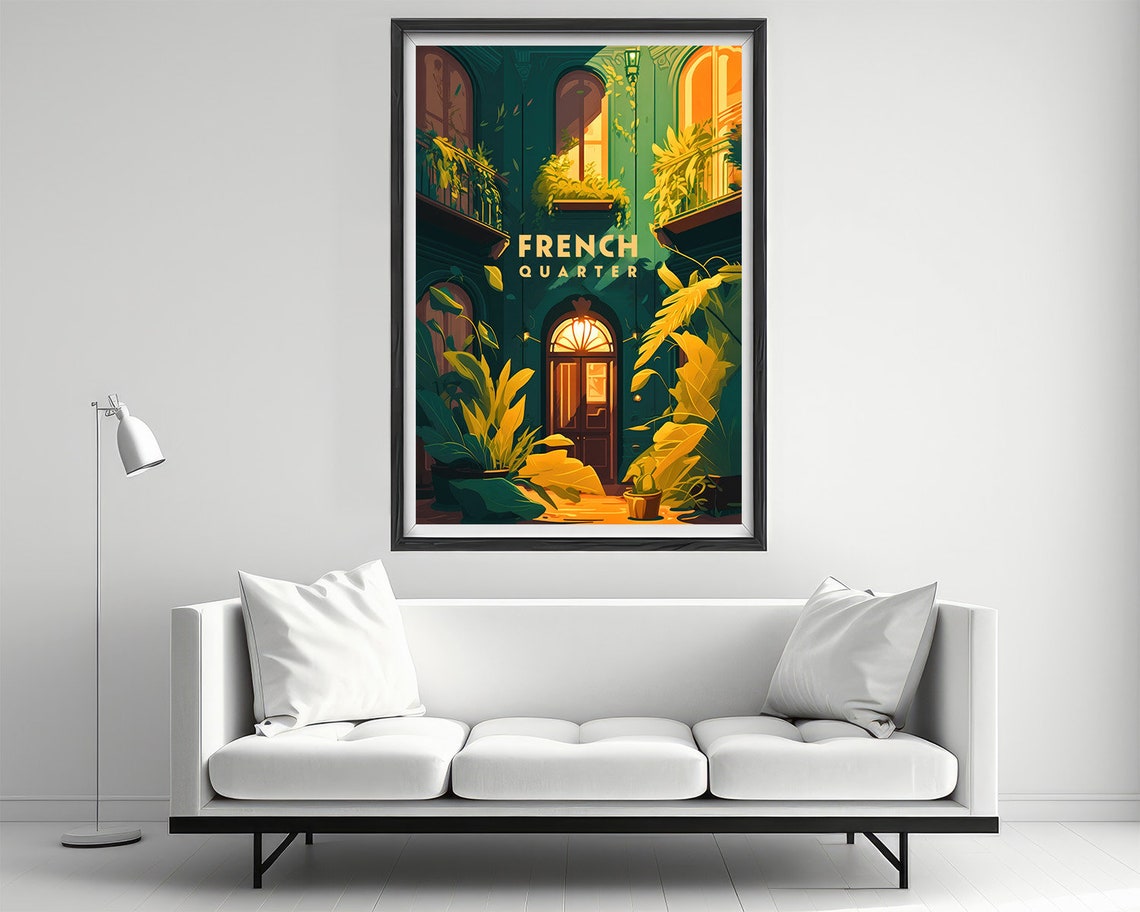 French Quarter New Orleans Travel Poster French Quarter Wall Art Print French Quarter Painting Illustration New Orleans Watercolor - Image 2