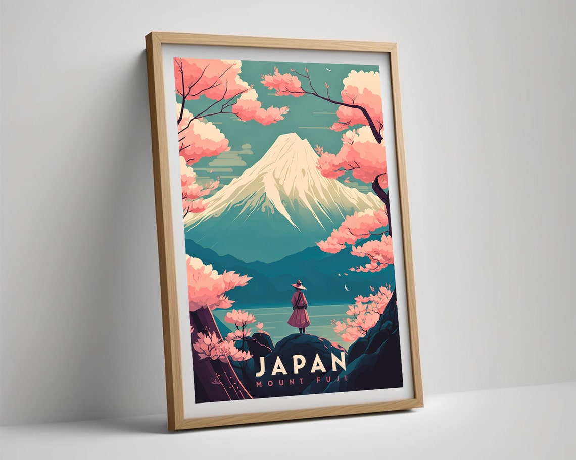 Mount Fuji Japan Travel Poster Japan Wall Art Print Mt Fuji Japan Painting Mt Fuji Japan Illustration Japan Watercolor Home Decor - Image 5