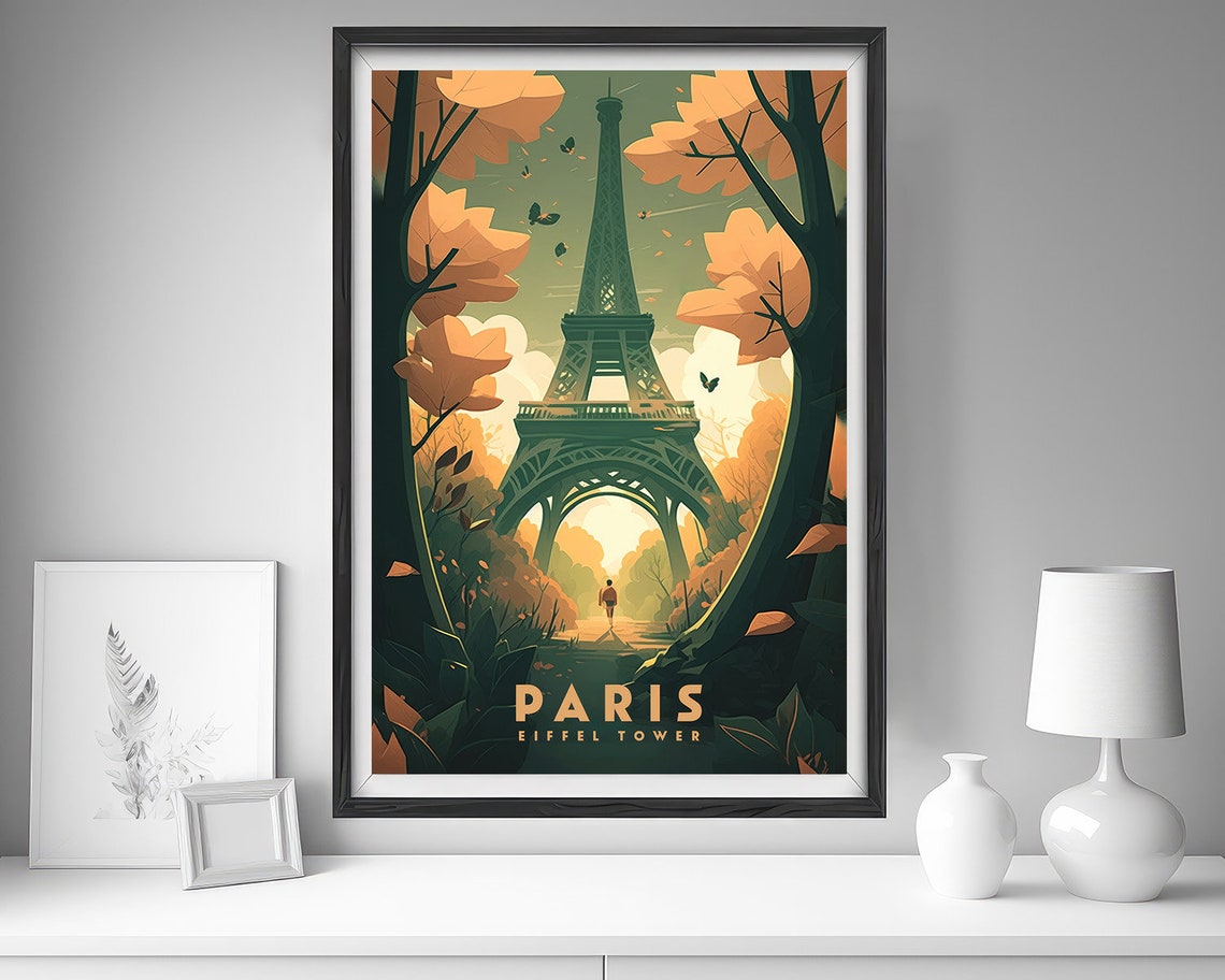 France Paris Travel Poster Paris France Wall Art Print Eiffel Tower Painting France Travel Art Poster Paris Watercolor Home Decor - Image 4