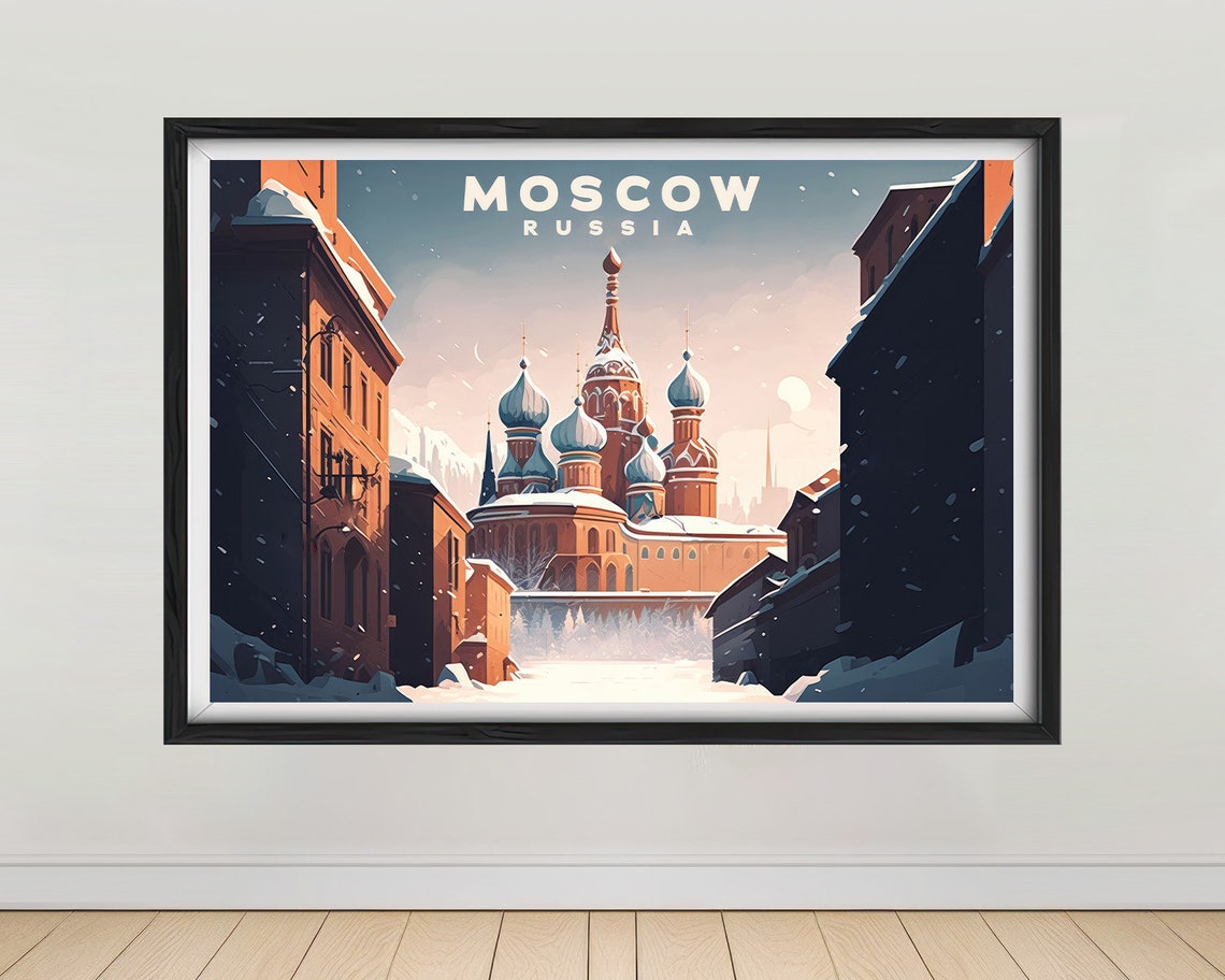 Moscow Russia Travel Poster Moscow Russia Wall Art Print Moscow Russia Painting Moscow Russia Illustration Moscow Russia Artwork