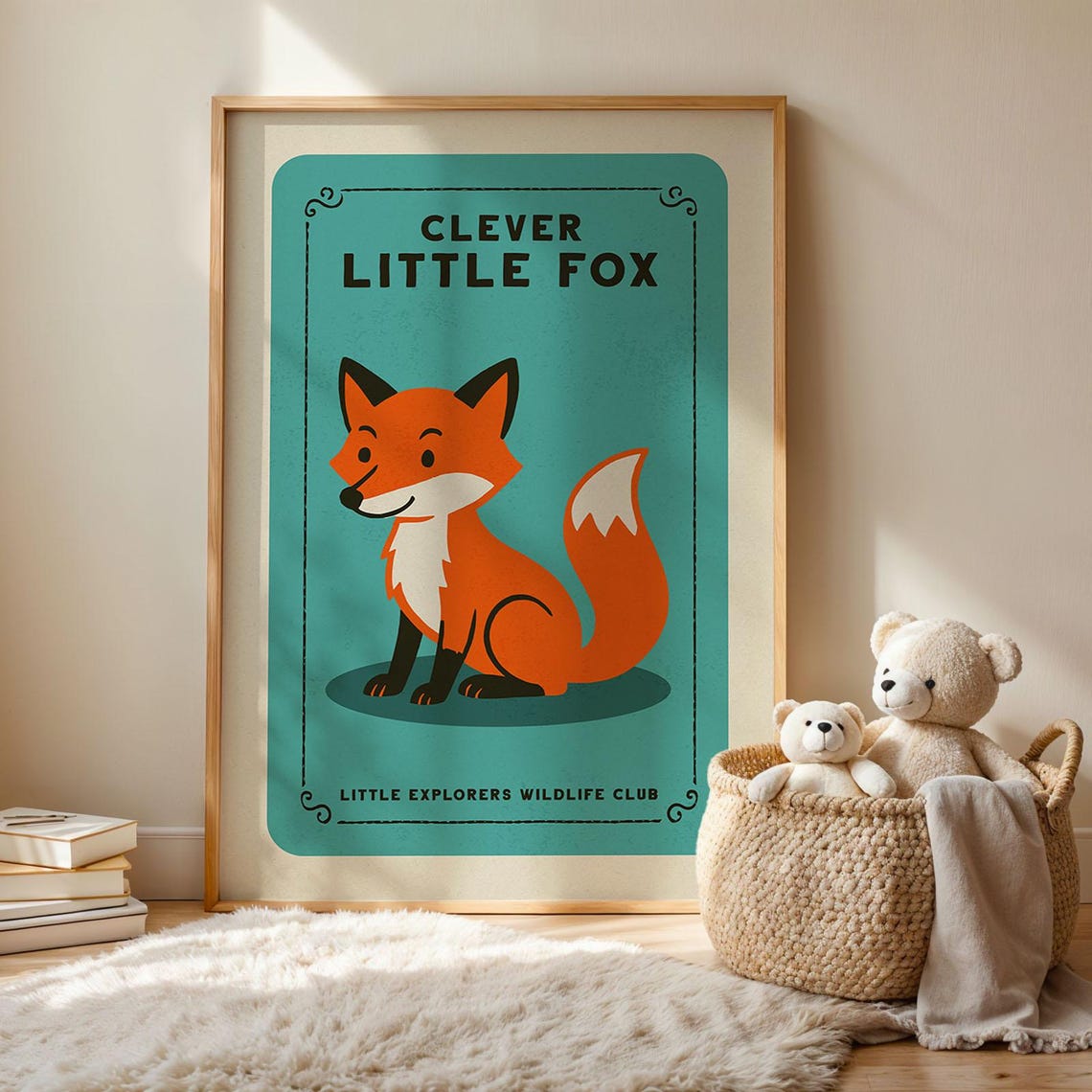 Clever Little Fox, Nursery Art Print