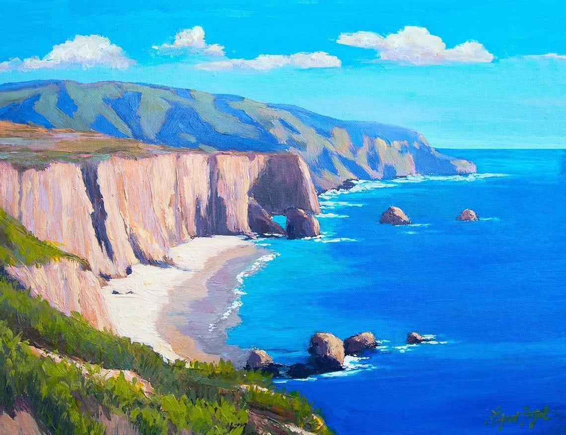 Big Sur Sea Cliffs Towering Rock Formations Ocean Beach Travel Poster - Image 5