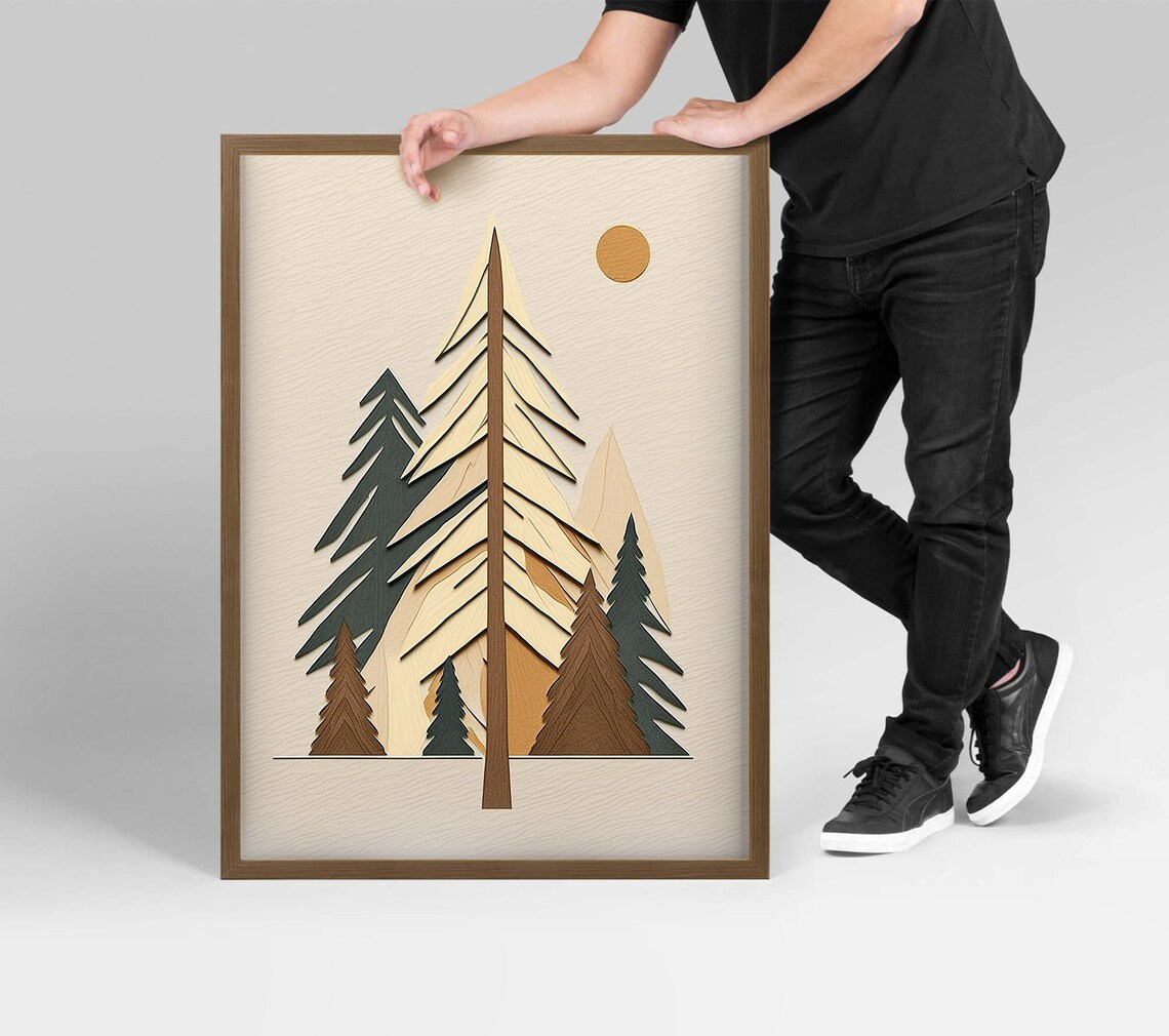 Rustic Pine Tree Art Print, Lake House Decor - Image 2