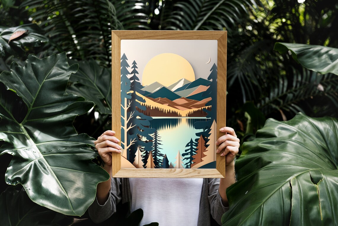 Mountain Wilderness Art Print, Neutral Modern Decor - Image 5
