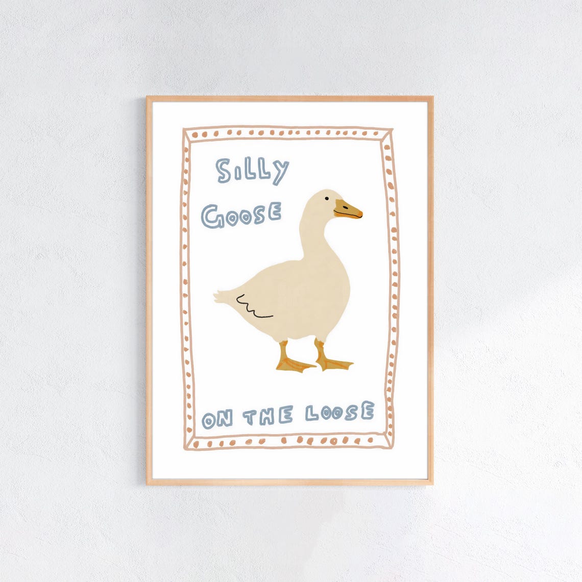 Silly Goose On The Loose Cute Retro Nursery Kids Room Poster