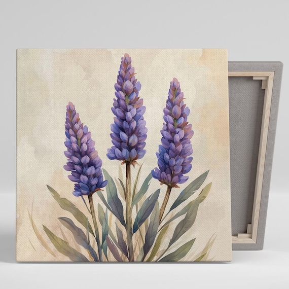 Lupine Art Or Poster Rustic Farmhouse Decor Living Room Bedroom Dining Room Entryway Art Purple Green Beige Blue Lupine Decor