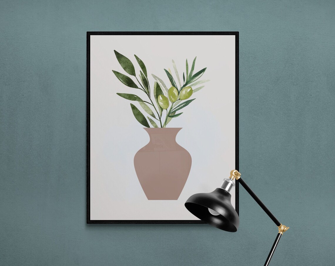 Olive Branch Illustration, Living Room Decor