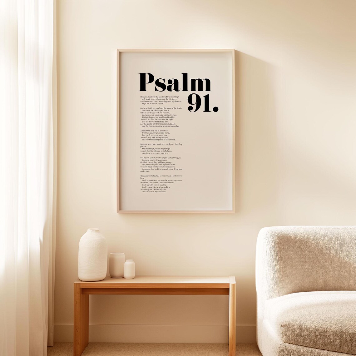 Psalm 91 Christian Scripture Art Print, Modern Style - Image 3