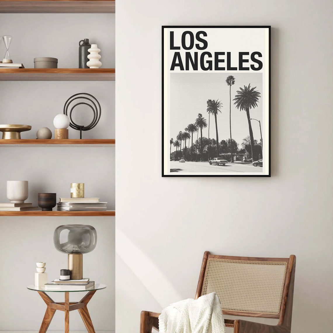 Los Angeles Art Print Los Angeles Poster Los Angeles Wall Art Mid Century Poster Travel Print Art California - Image 2
