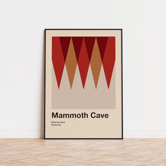 Mammoth Cave National Park Kentucky Minimalist Geometric Poster