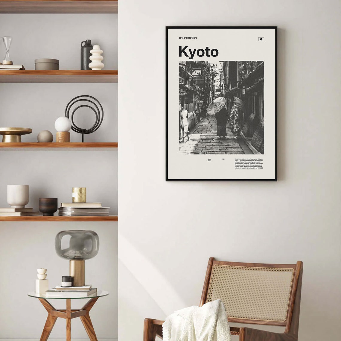Kyoto Art Print Kyoto Poster Kyoto Wall Art Mid Century Poster Travel Print Art Japan Vintage Poster - Image 3