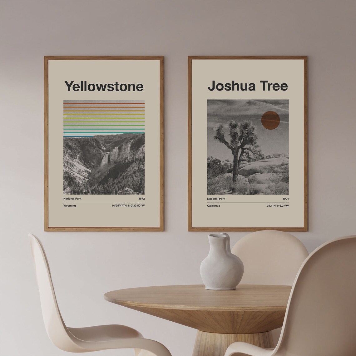 Joshua Tree National Park Mid Century Black and White Photo Poster - Image 2