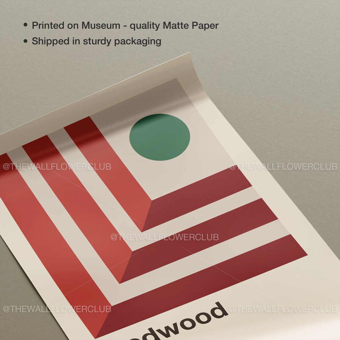 Redwood National Park Mid Century Poster Abstract Travel Poster Minimalist Art Print National Park Poster California Poster - Image 3