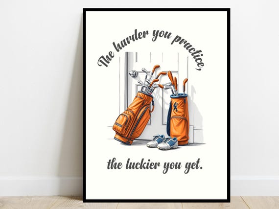 Golf Player Quote Art Print Motivational Sports Poster Home Office Gym Wall Decor Enthusiasts Gift