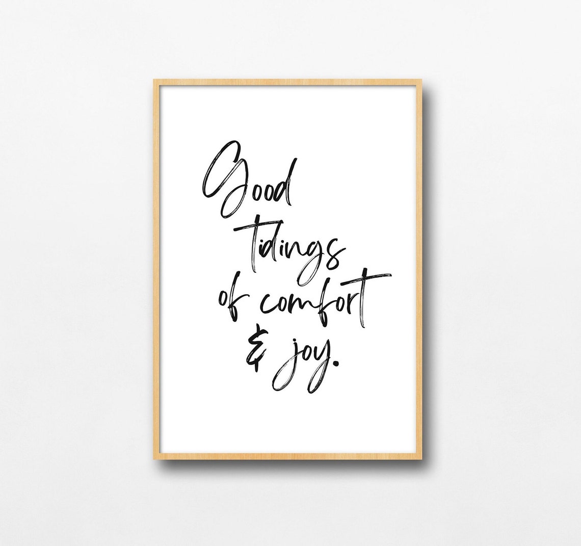 Good Tidings of Comfort and Joy Script Holiday Wall Decor Poster