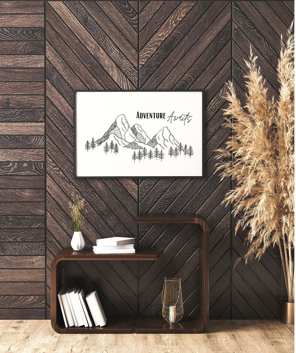 Adventure Awaits Mountain Line Art Hiking Decor Wall Decor Poster - Image 5