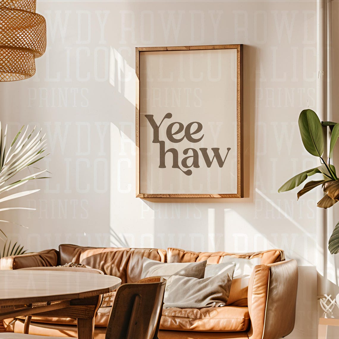 Yee Haw Serif Typography Tan Minimalist Western Quote Poster