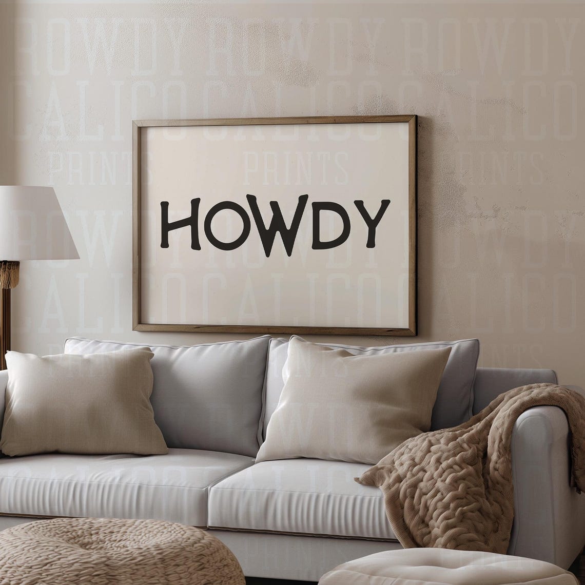 Howdy Minimalist Bold Black Text Neutral Western Quote Poster - Image 2