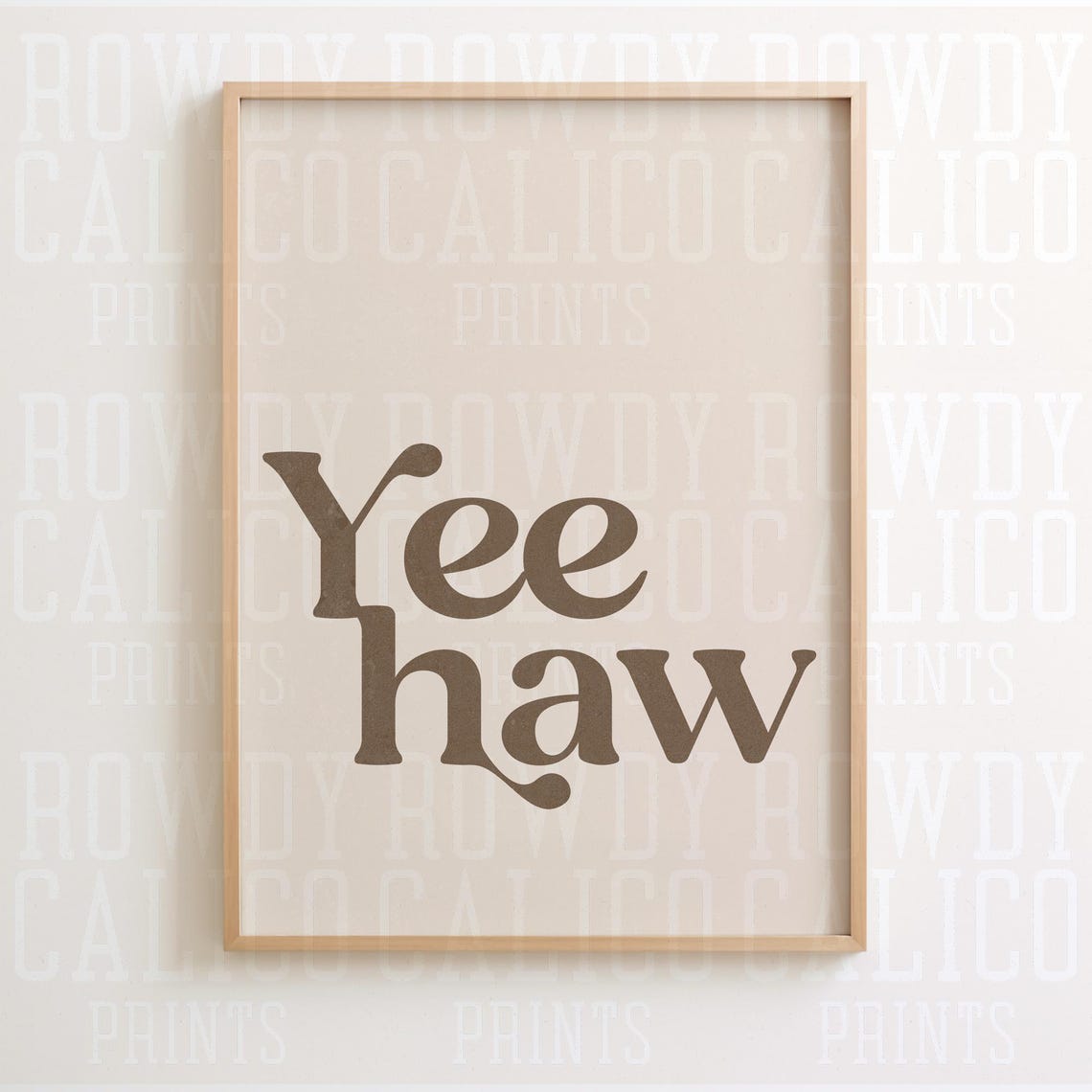 Yee Haw Serif Typography Tan Minimalist Western Quote Poster - Image 2