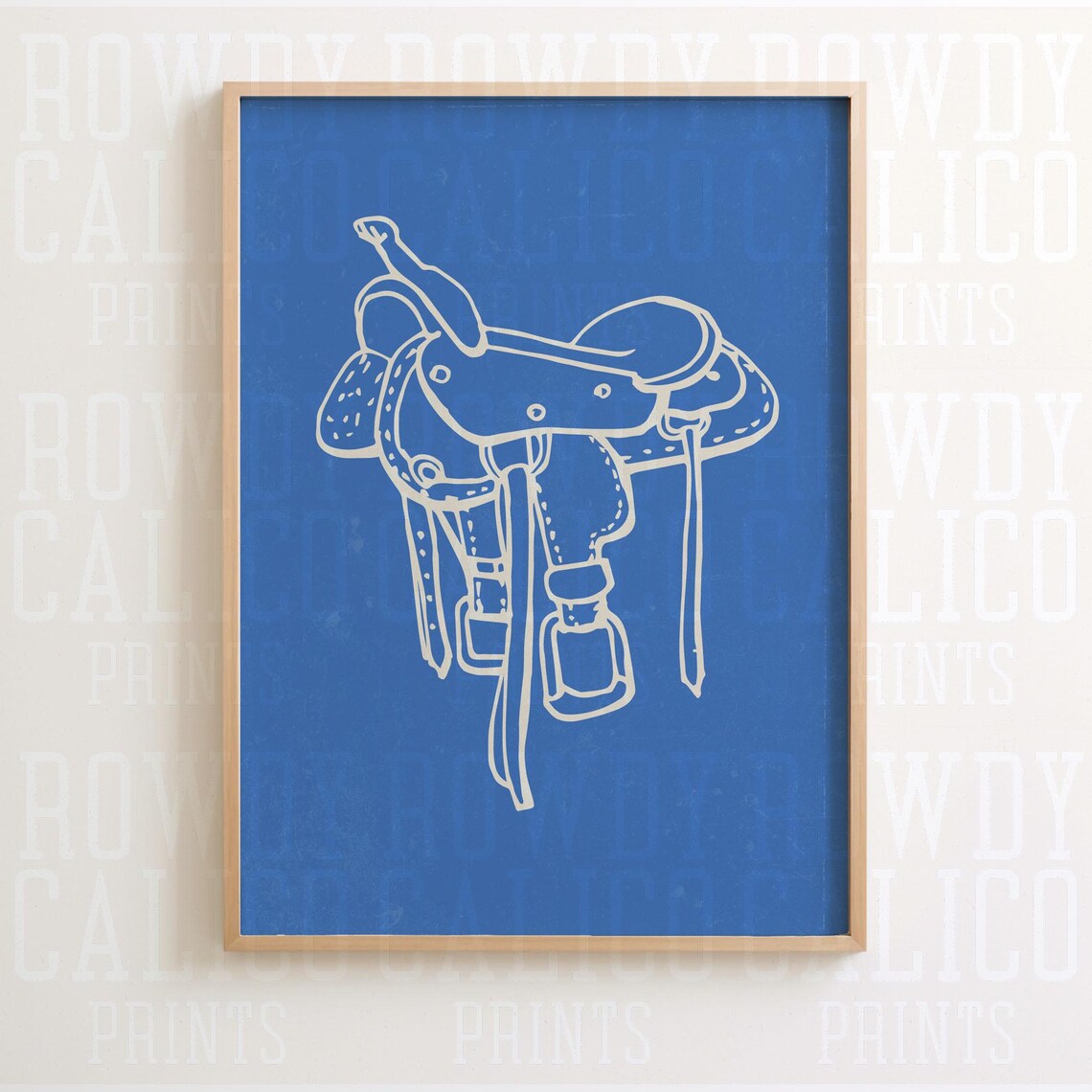 Saddle Western Vintage Style, Minimalist Wall Art