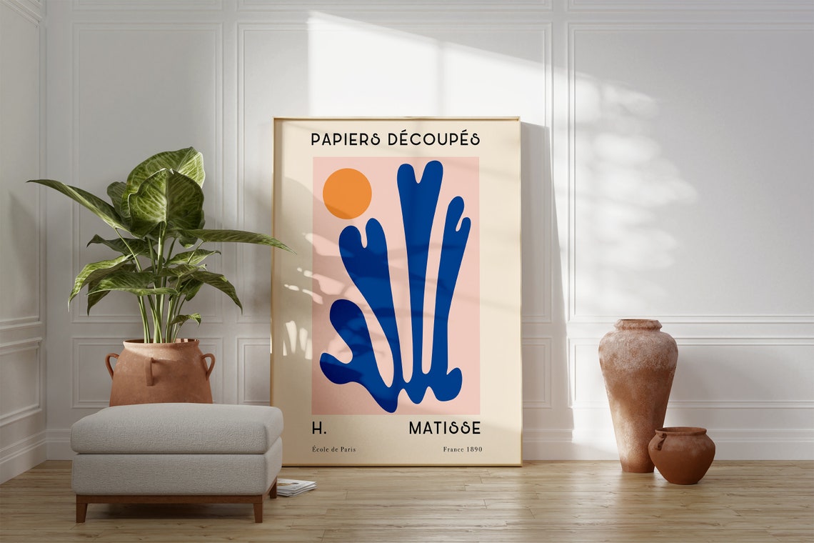 Matisse Papiers Decoupes Blue Cutout French Exhibition Art Poster - Image 3