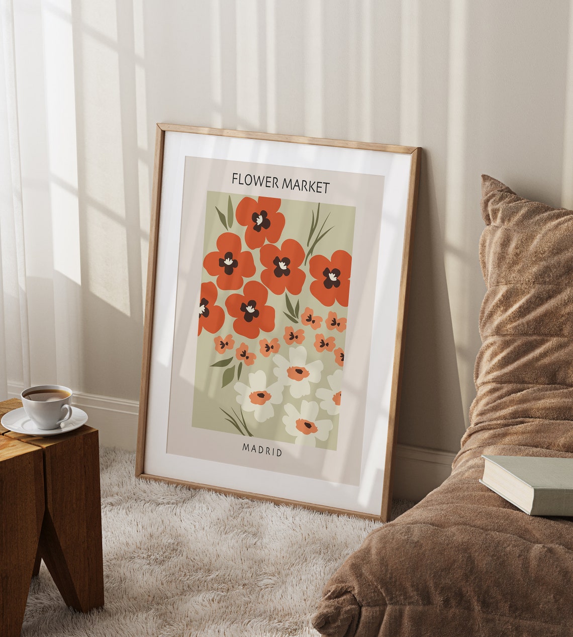 Madrid Spain Flower Market Red Poppies Botanical Decor Art Print - Image 2