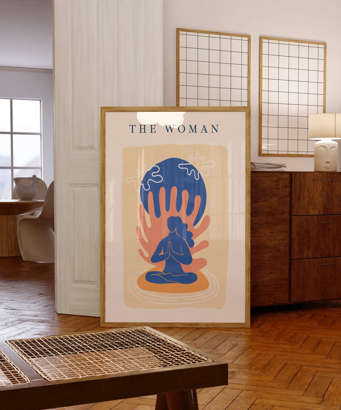The Woman Meditating Sun Abstract Modern Empowering Art Poster - Image 5